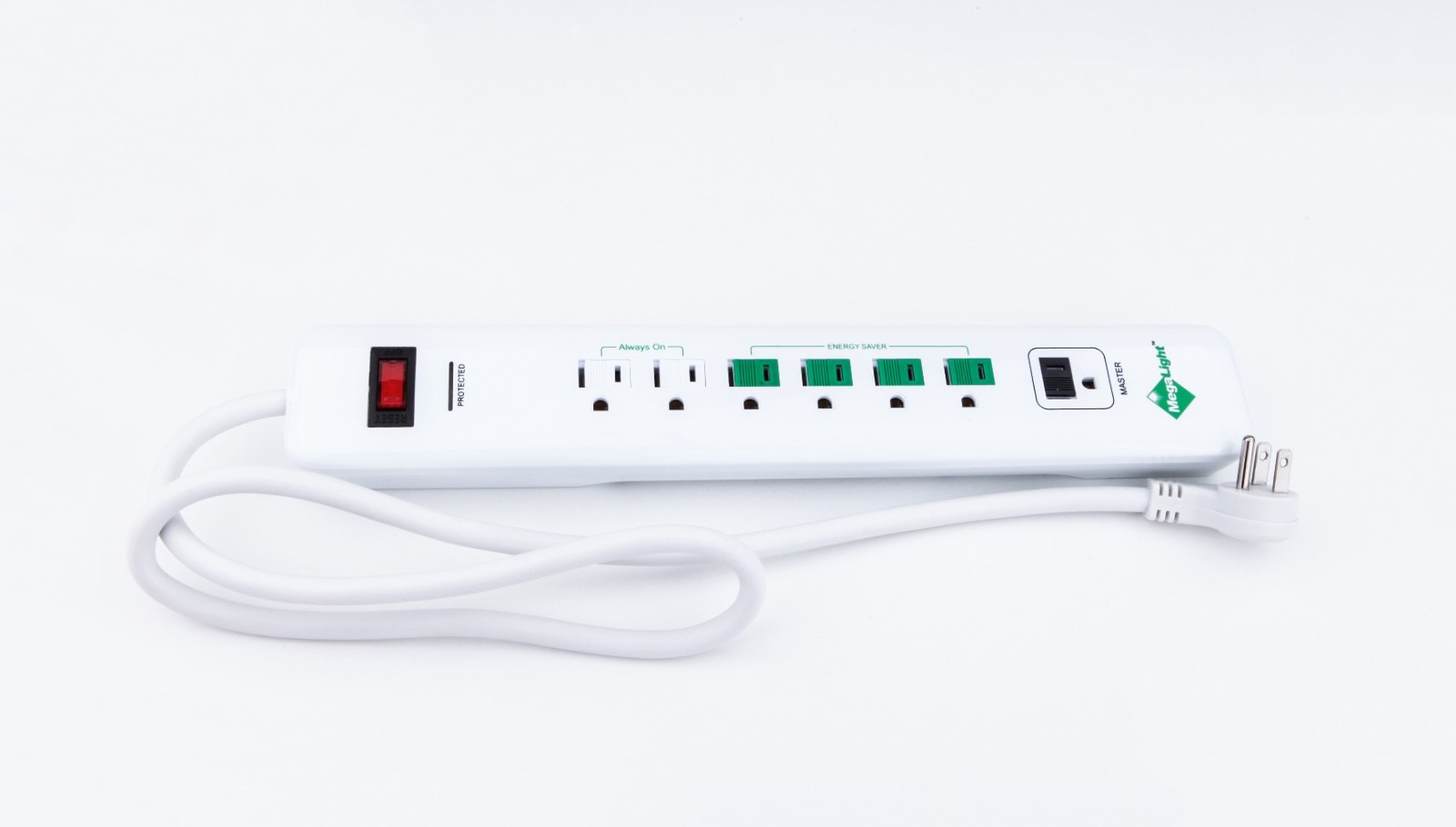 MegaLight 7 Outlet Advanced Power Strip APS-7-600 Energy Saver Surge Protection