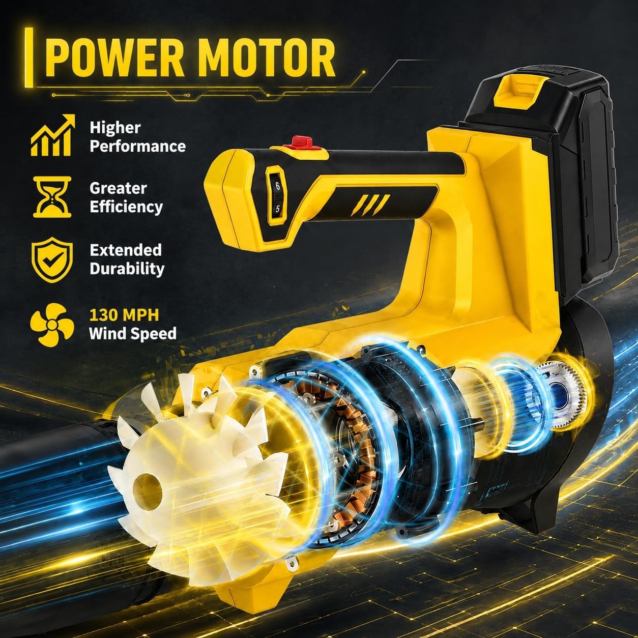550CFM Cordless Leaf Blower 21V 150MPH Battery Powered Handheld Blower + Charger