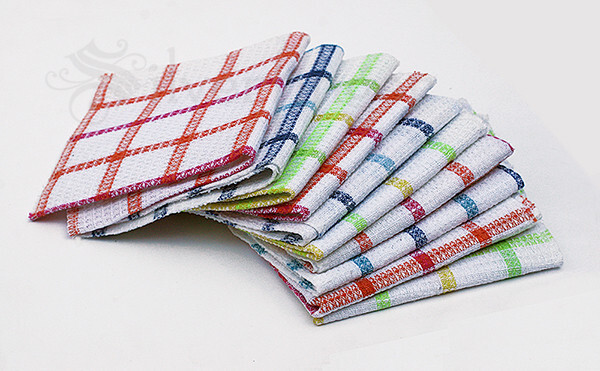 3 DISH TOWELS 100% COTTON Cloth Multipurpose Household Cleaning Tea Towels 12×12