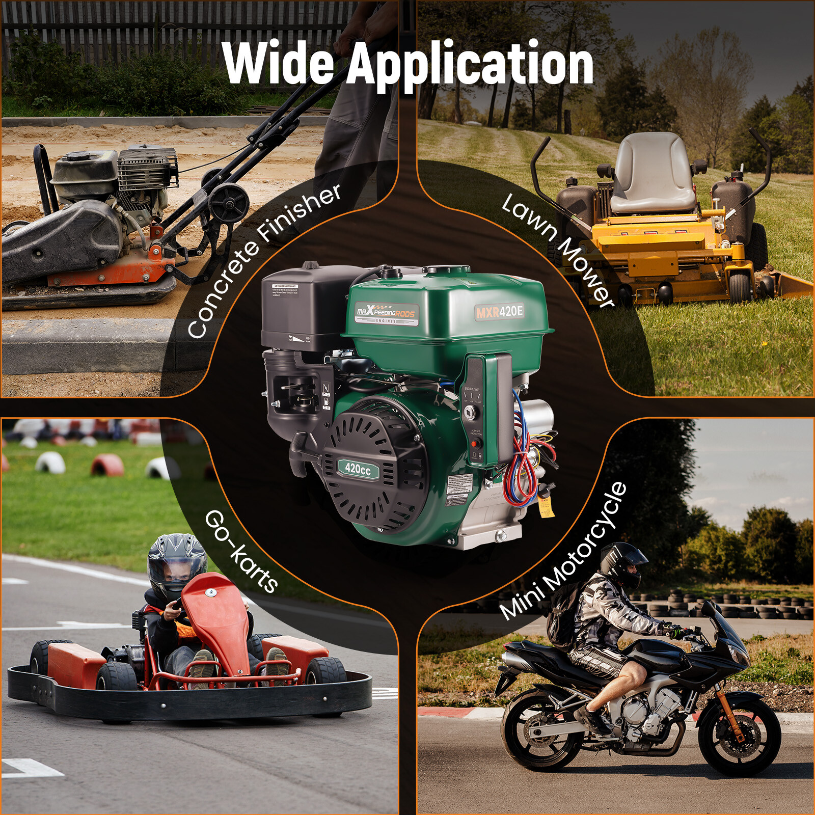 15HP 420cc Horizontal Engine Motor Electric Start Gasoline 4 Stroke Compressors