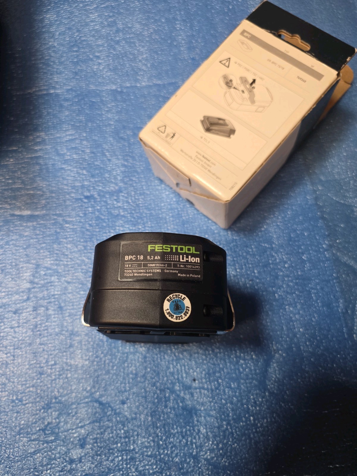 Festool BPC 18V Lithium-Ion (Li-Ion) Power Tool Battery Pack MPN 769240