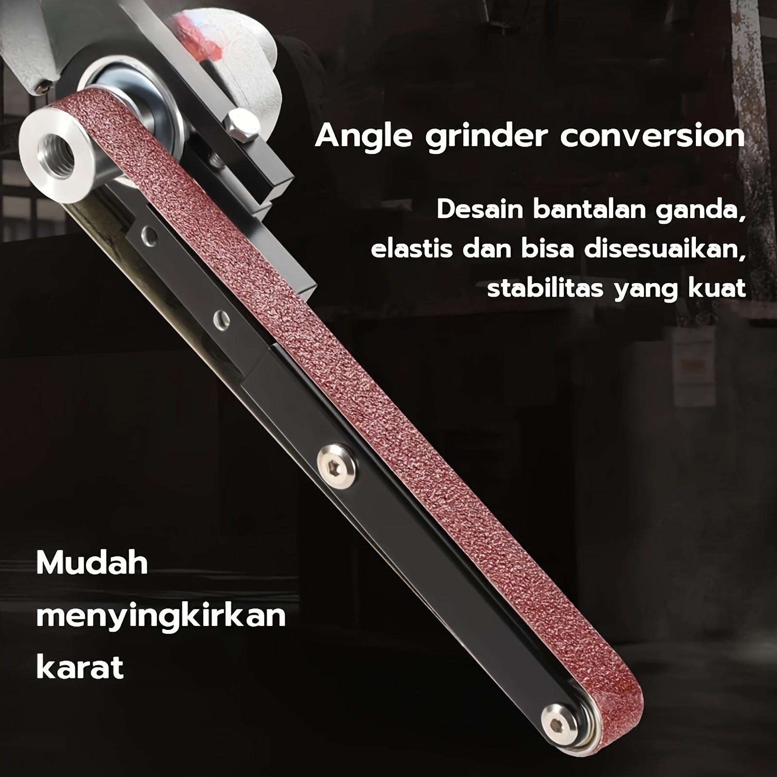 Angle Grinder to Belt Sander Adapter – For Metal/Wood Sanding & Rust Removal