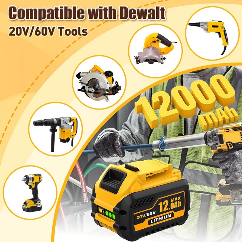 2Pack 12.0AH For DEWALT DCB609 20V/60V MAX FLEXVOLT Lithium-Ion Battery DCB609-2