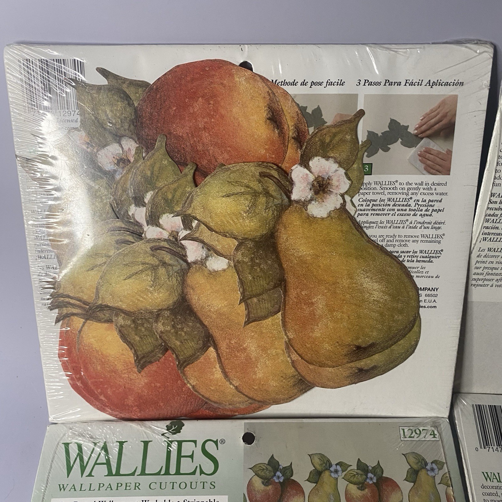 VNTG Wallies Lot of 4 Sets FRUITS Wallpaper Cutouts for Any Room Crafts New