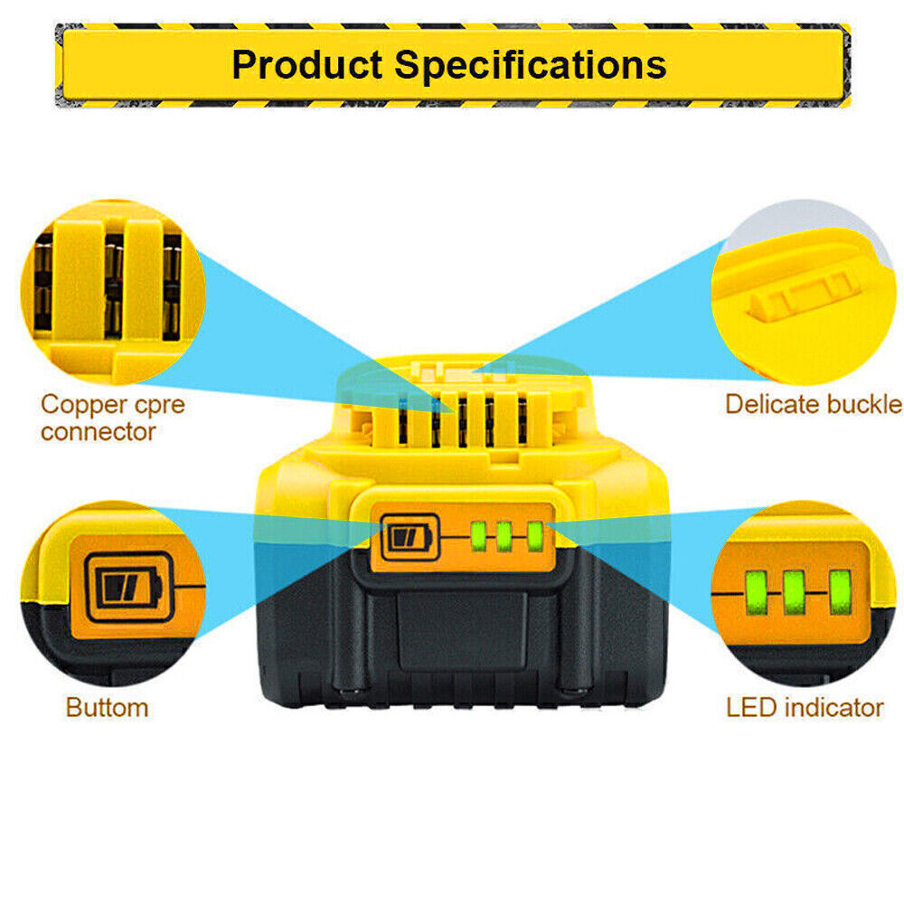 For DeWalt 20V 20 Volt Max 8.0AH Lithium Ion Battery DCB206-2 DCB205-2 DCB200-2