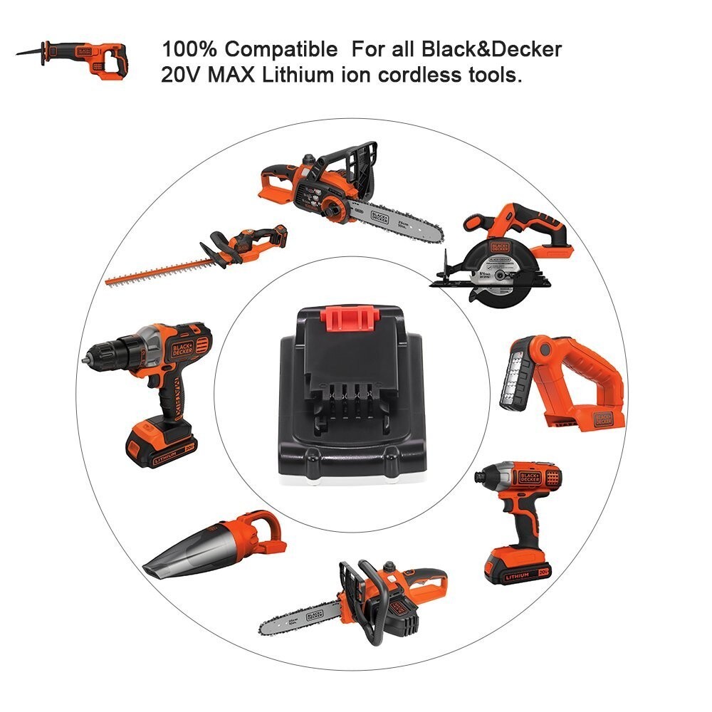2 Pack 3.8AH 20V MAX For Black & Decker 20Volt Lithium Battery LBXR20 LB2X4020