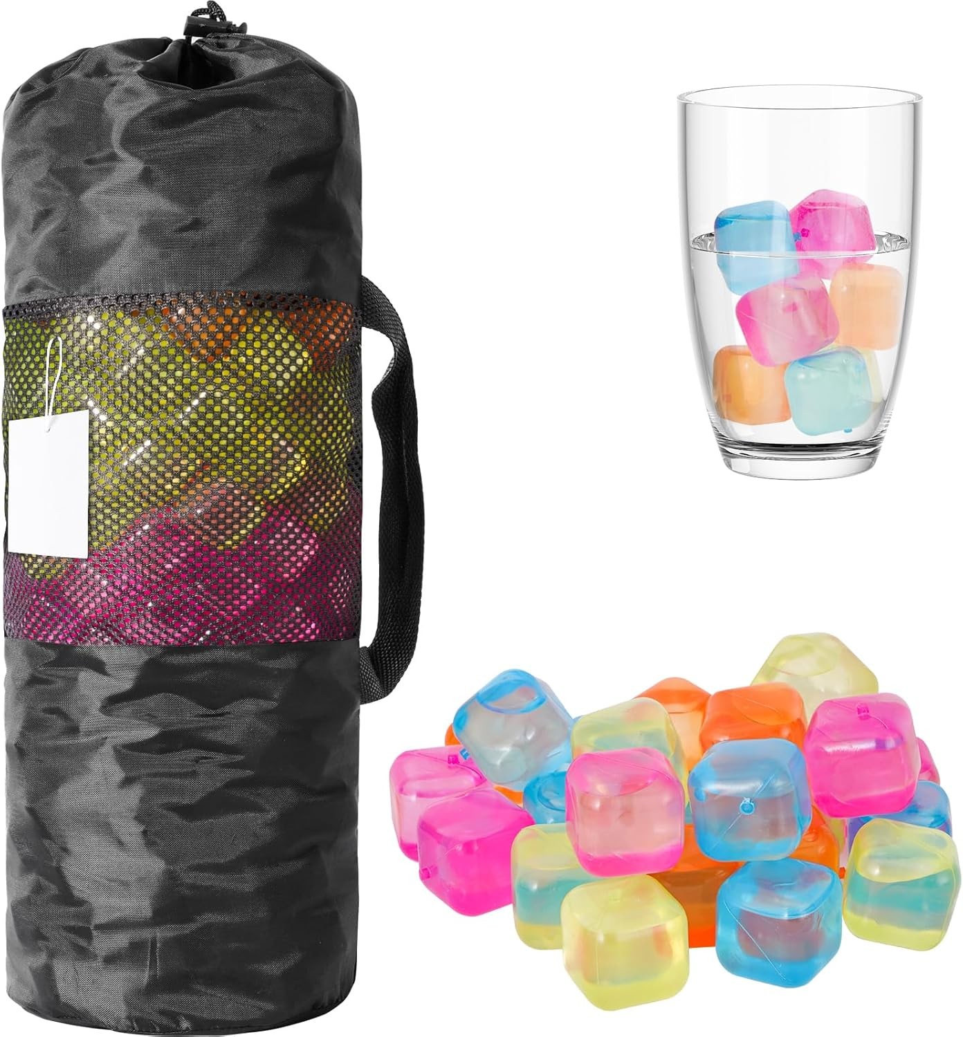 380 Pack Reusable Ice Cube Drinks Refreezable Plastic Ice Cubes Without Diluting
