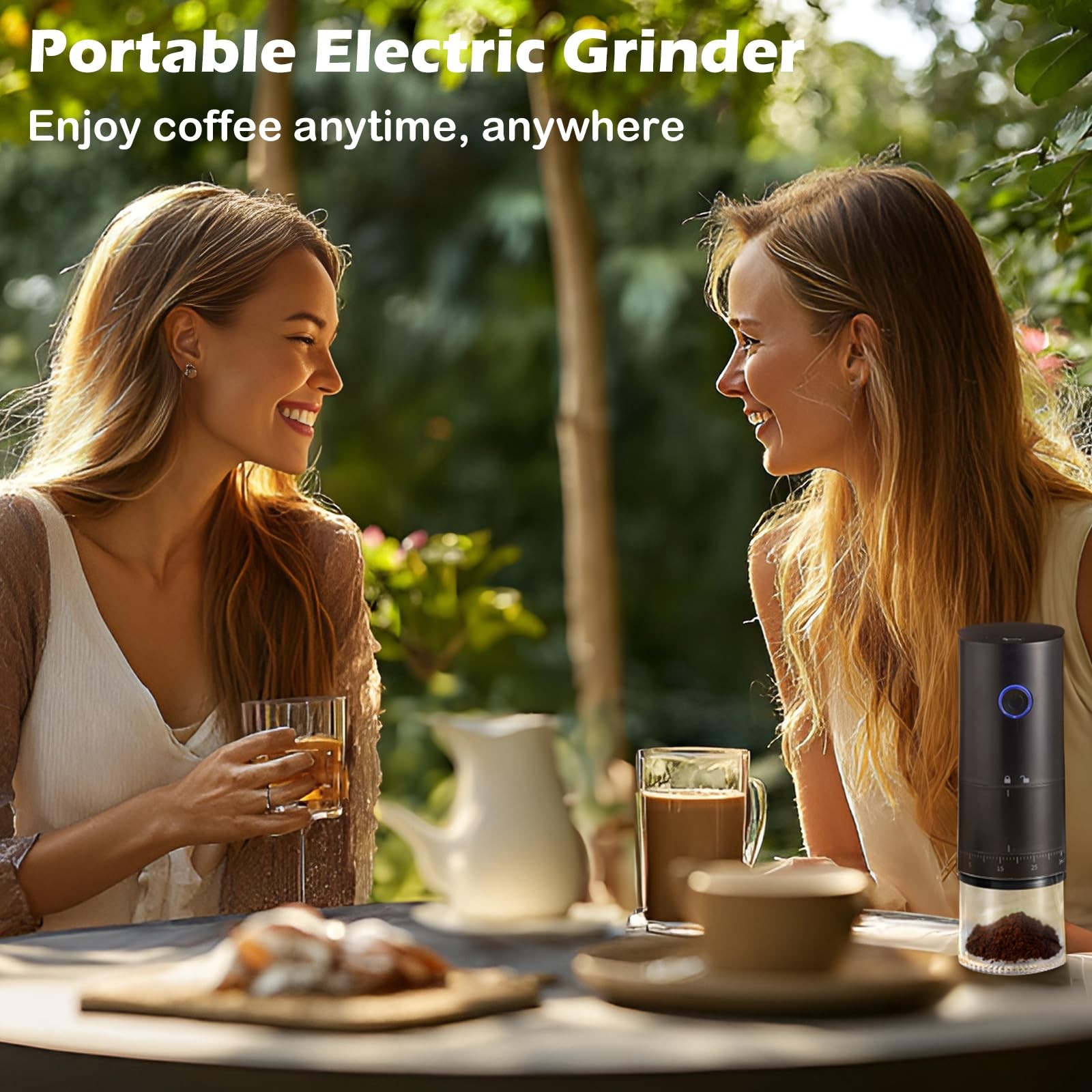 Portable Electric Coffee Grinder with 38 Adjustable Grind Settings, 1500mAh R…