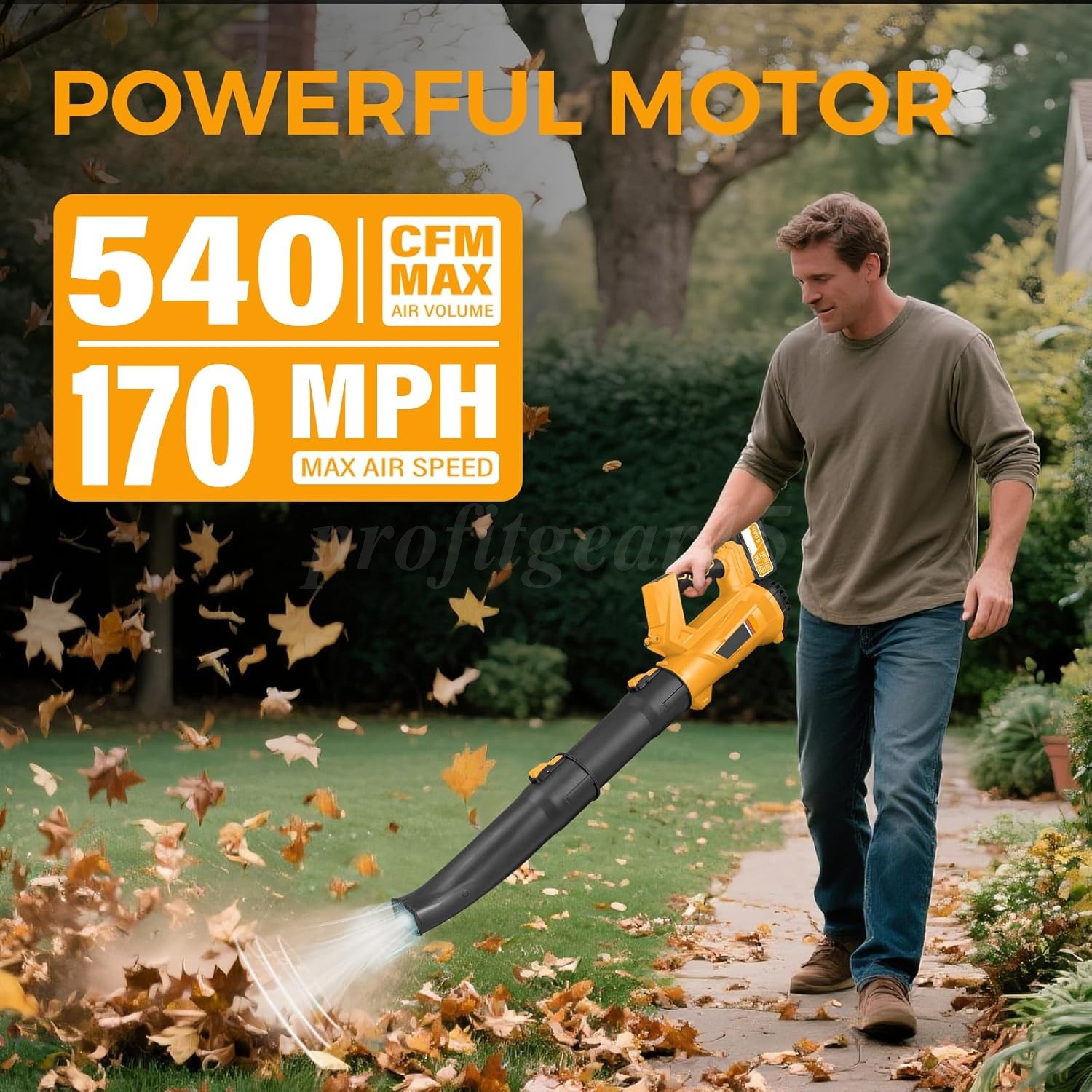 21V Cordless Leaf Blower,6-Speed Adjustment and LCD Display with 6.0Ah Batteries