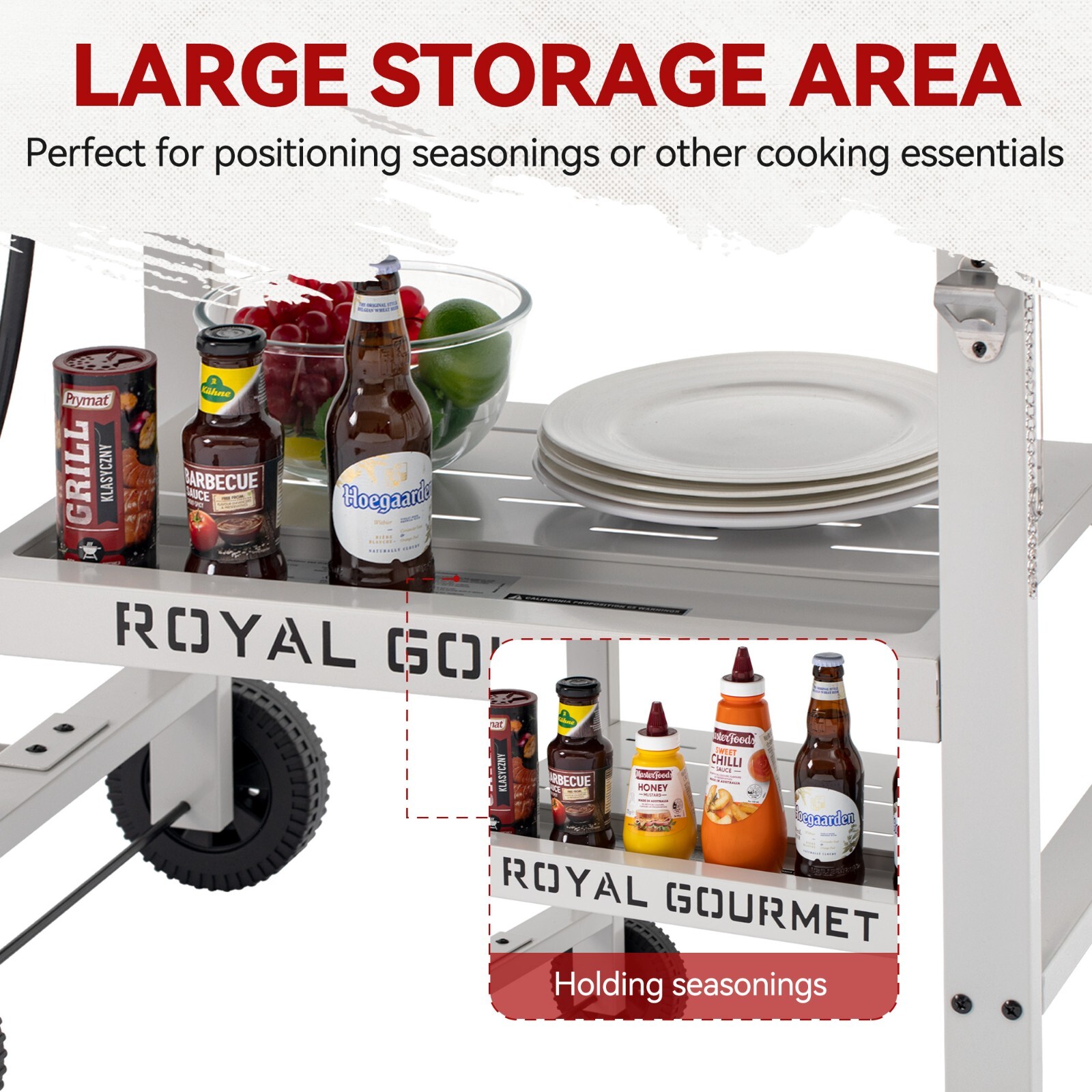 Royal Gourmet 28-Inch 3-Burner Propane Gas Griddle with Collapsible Side Shelves