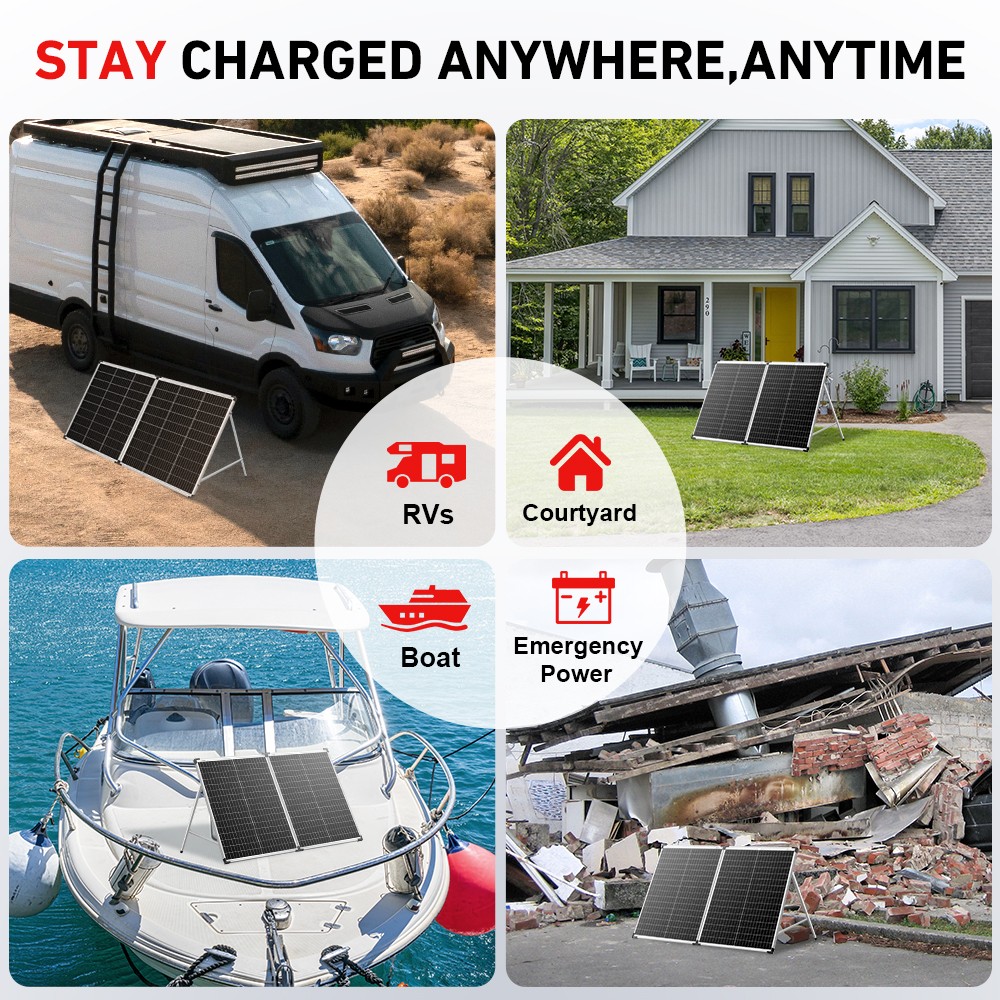 Dokio 200W 18V Mono Efficiency Solar Panel for Off-Grid Power/RV/Boat/Battery
