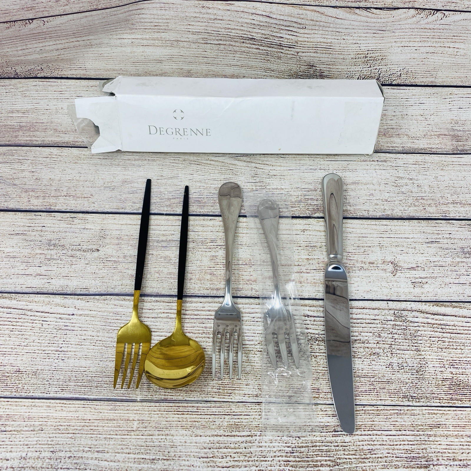 DEGRENNE La Manufacture France 6 Piece Flatware Set Knife Fork Spoon