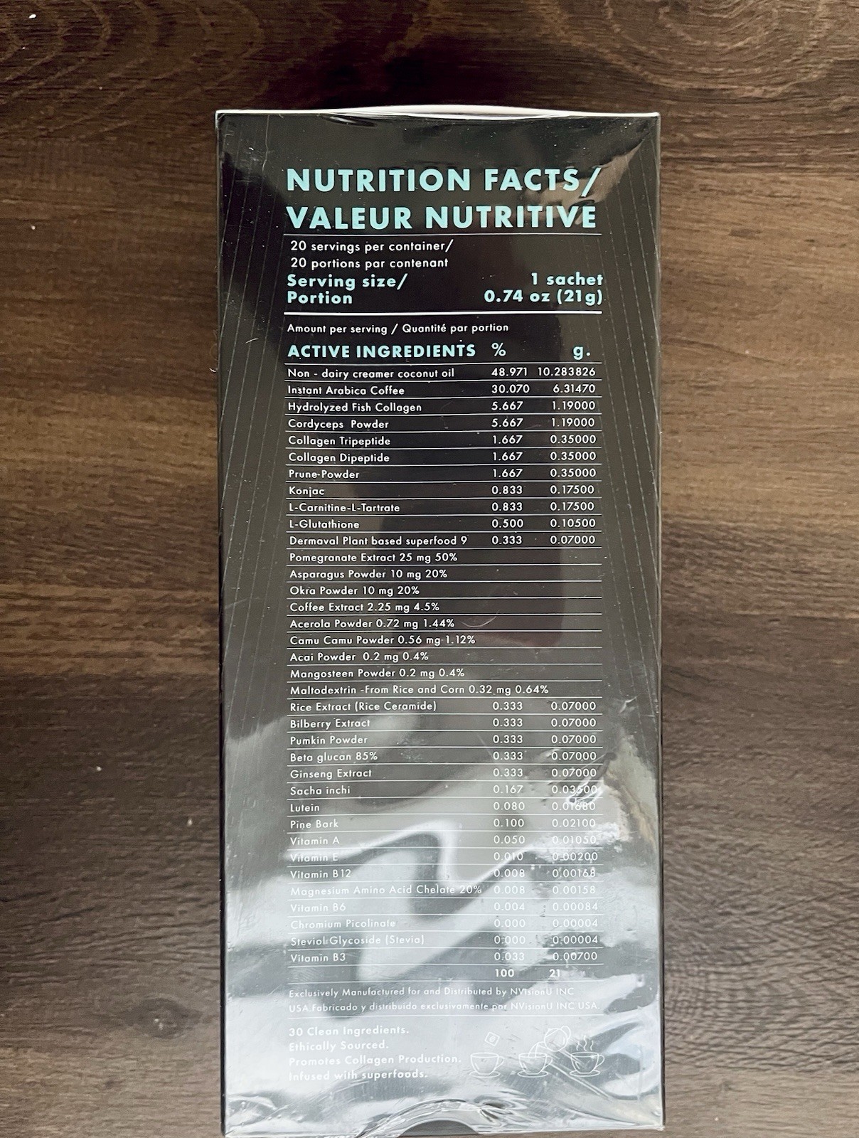 Nvsionu Alive Coffee Capuchino 20 Sachets NEW SEALED Exp 2028