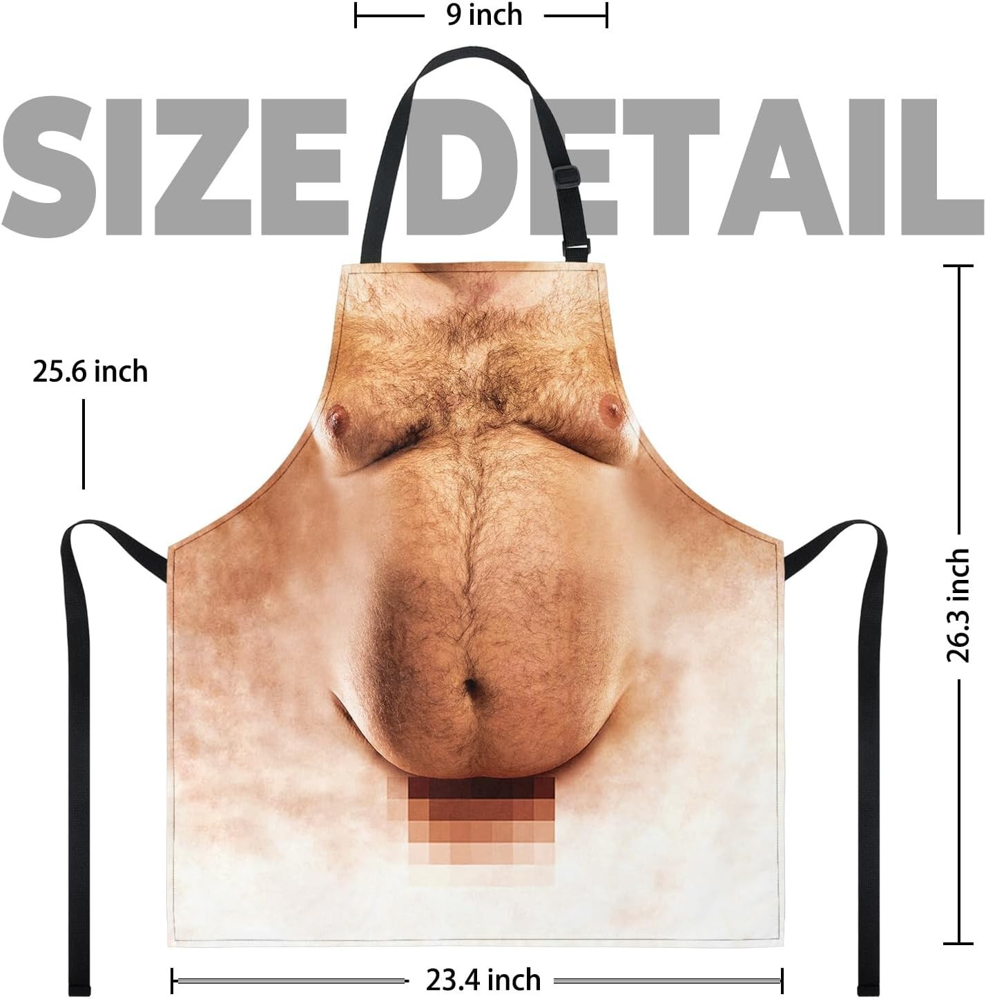 Adjustable Funny Cartoon BBQ Apron – One Size Fits Most! Ultimate Gag Gift
