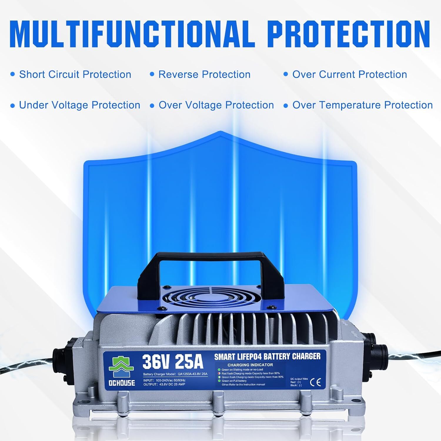 36V 100Ah Lithium Golf Cart Battery with 25A Charger Golf Cart Trolling Motor RV