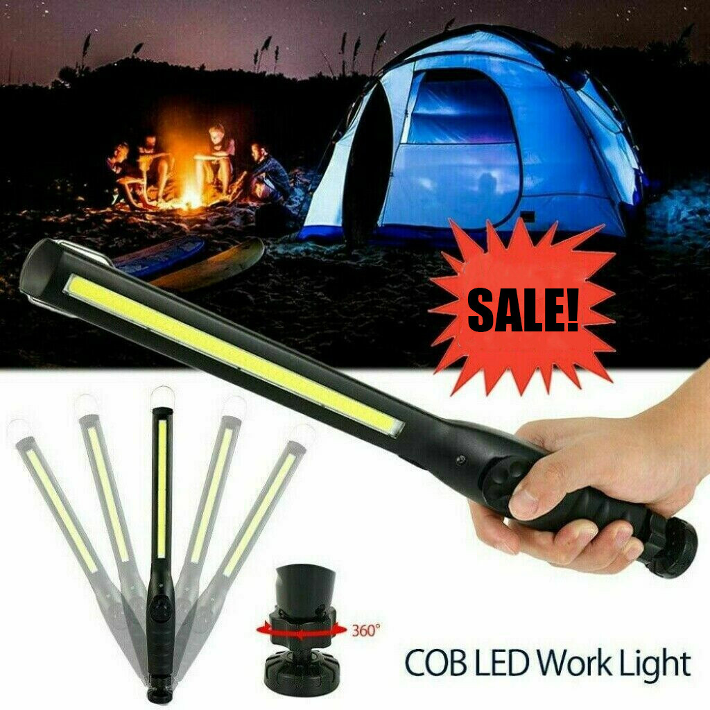 2pcs Rechargeable LED Slim Work Light Mechanic Flashlight Lamp Bar Camping Torch