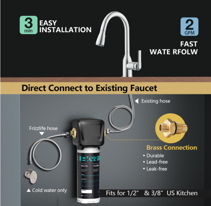 Under Sink Water Filter System, Remove 99.99% Chlorine, Lead, Bad Taste&Odor…