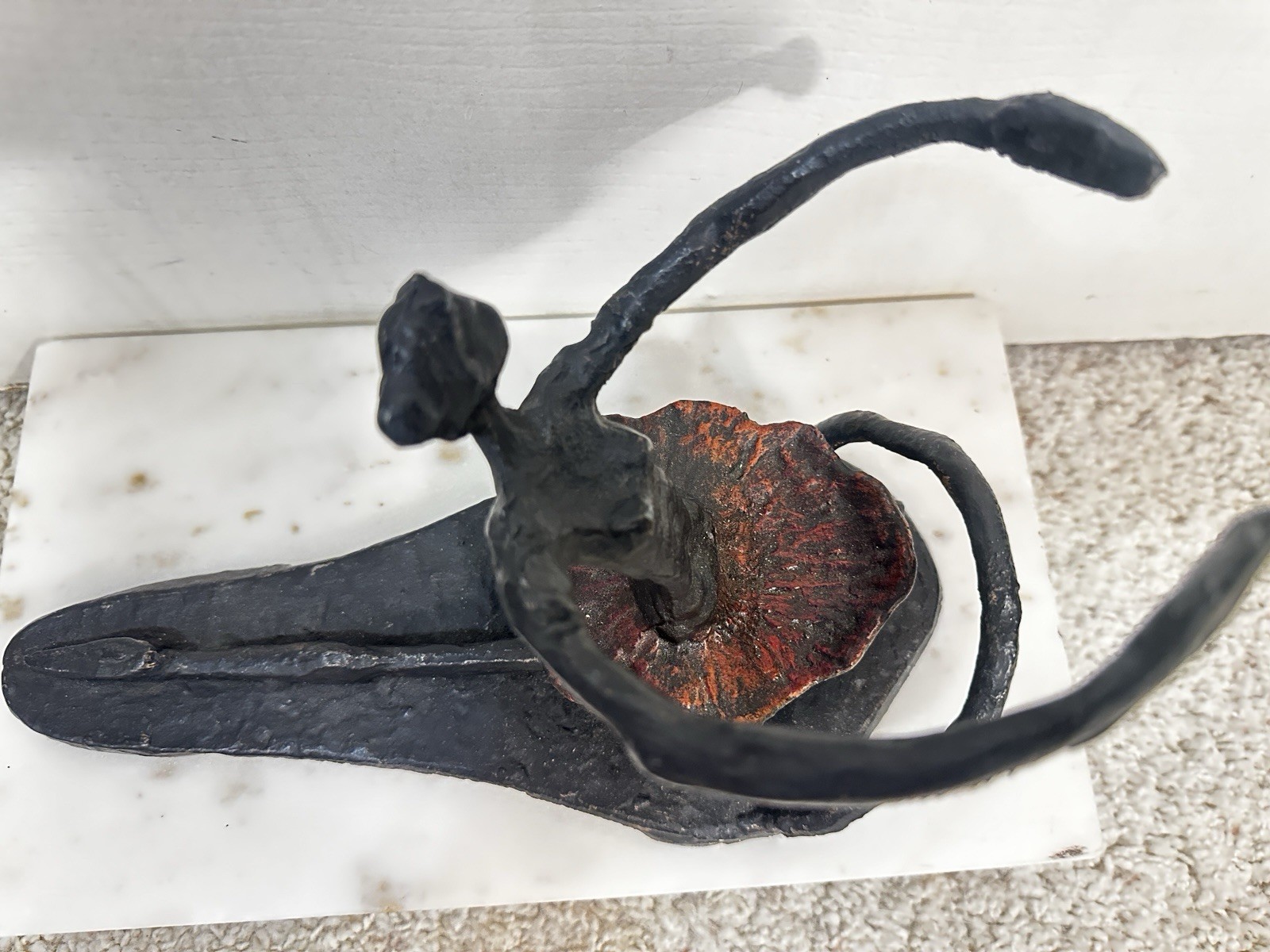 Heavy Black Cast Iron Ballerina Wine Bottle Holder 10” X 7” 3.5lbs