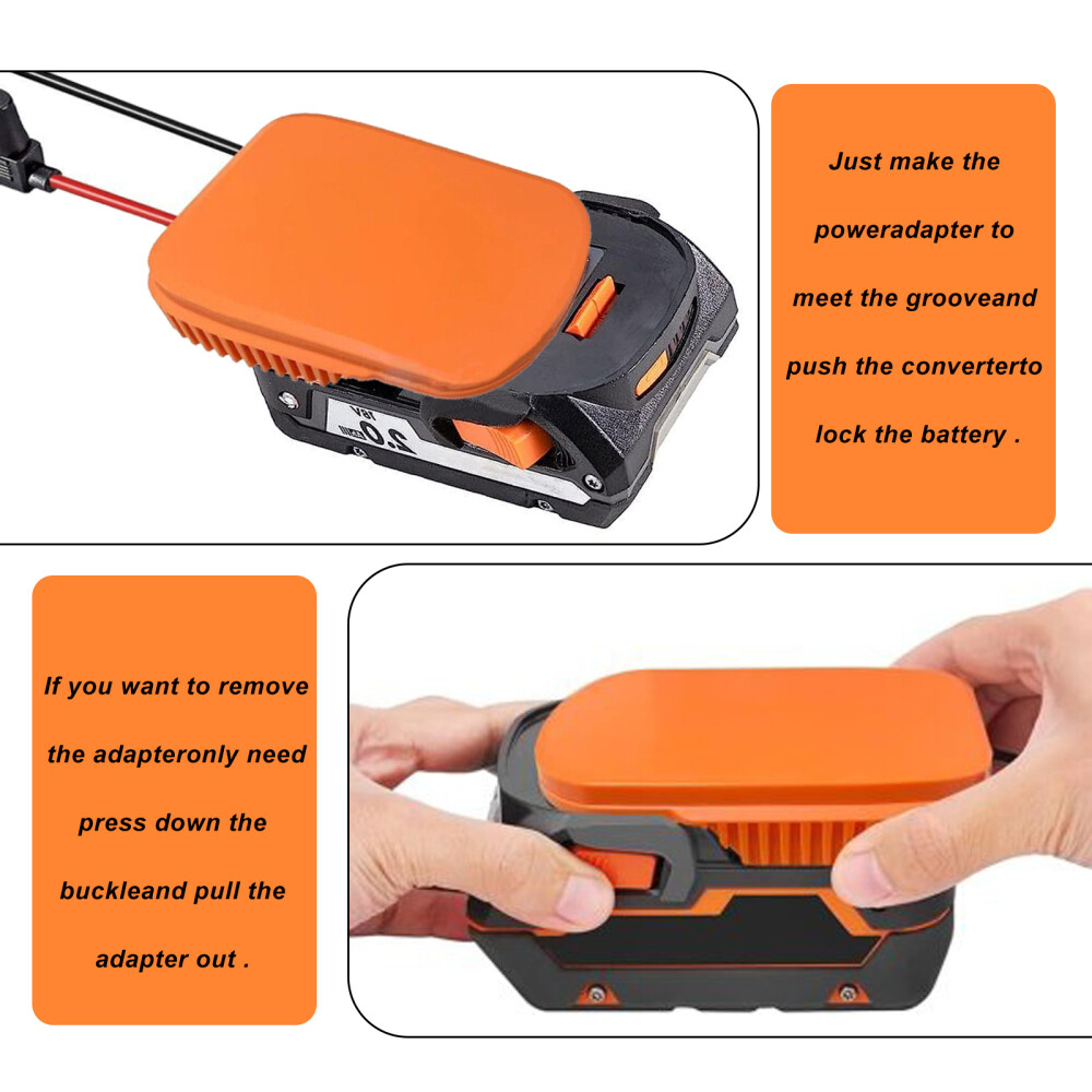 Power Wheels Adapter for Ridgid Battery 18V AEG Li-Ion Dock Power Connection USA