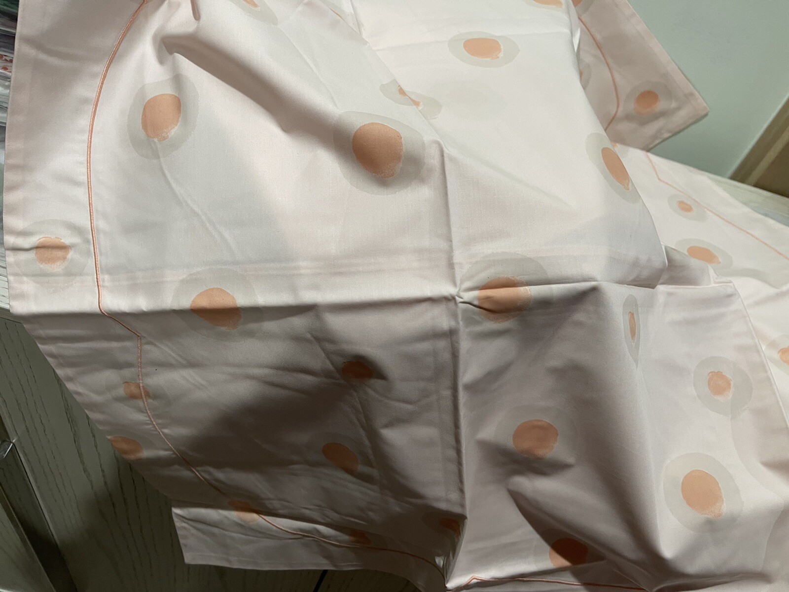 Pratesi Italy New 1pc Standard Sham Pois Pois 100% Cotton Peach ONE