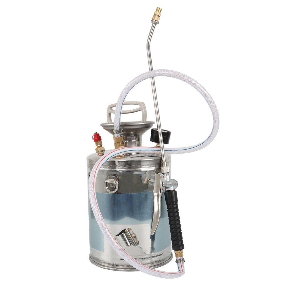 Stainless Steel Sprayer Pump Sprayer W/ Adjustable Nozzle Hose 1/1.5/2/3/3.5Gal