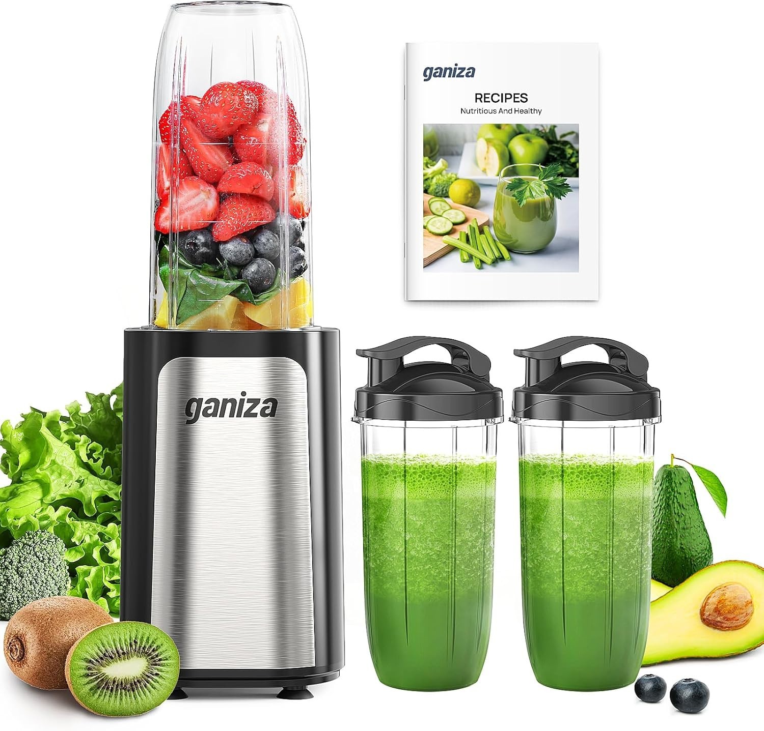 BPA-Free Personal Blender with Stainless Steel Blades and Dishwasher Safe Parts