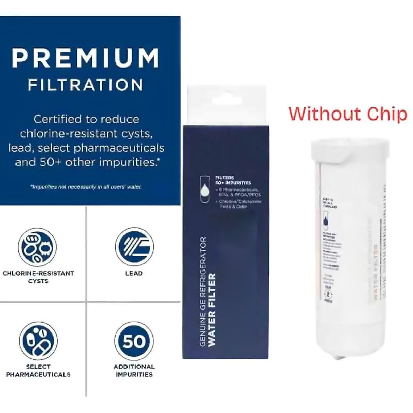 For GE XWFE Filter Replacement Refrigerator Water Without Chip Lead Reduction