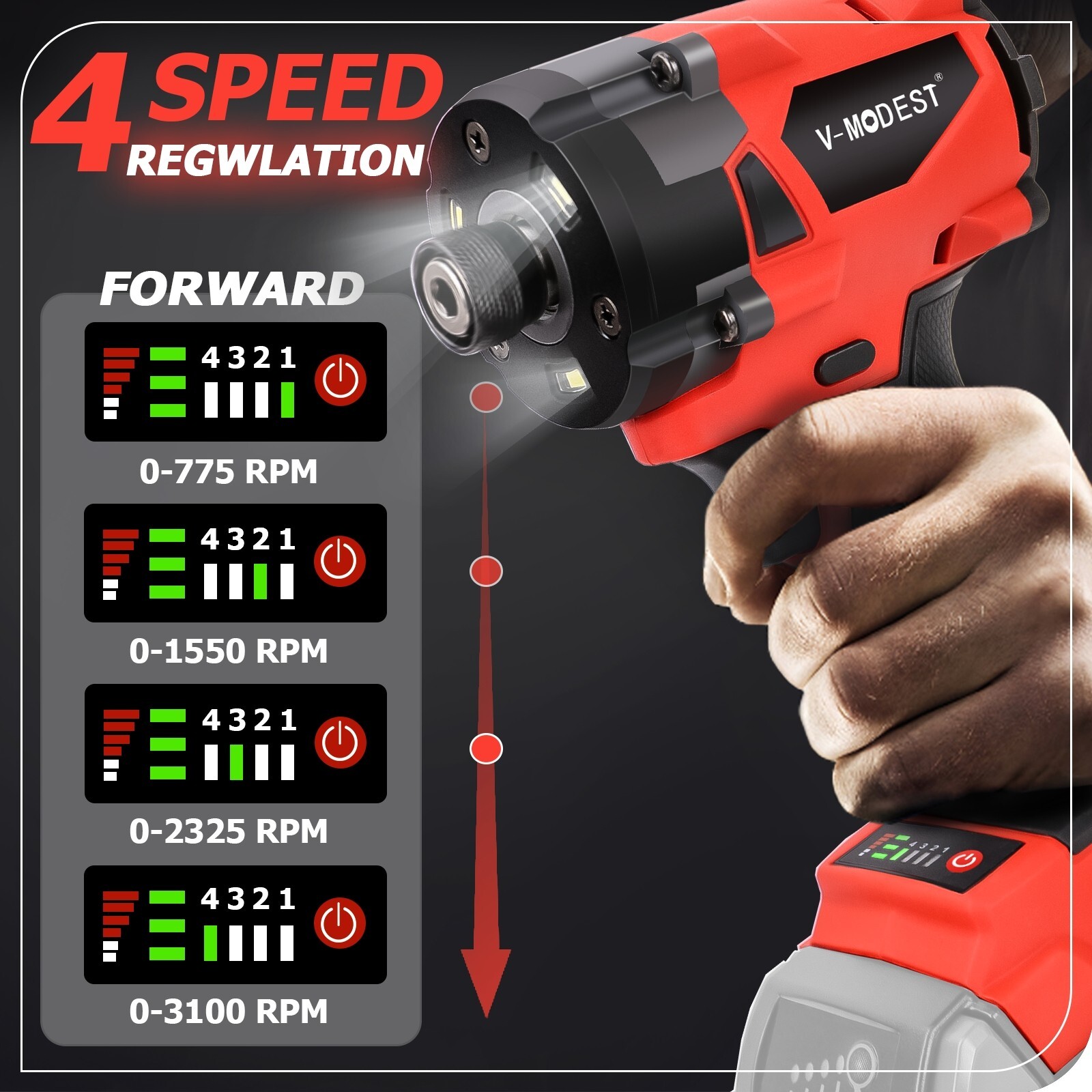 Compatible Milwaukee M18 Lithium-Ion Cordless 1/4″ Hex Impact Driver Brushless