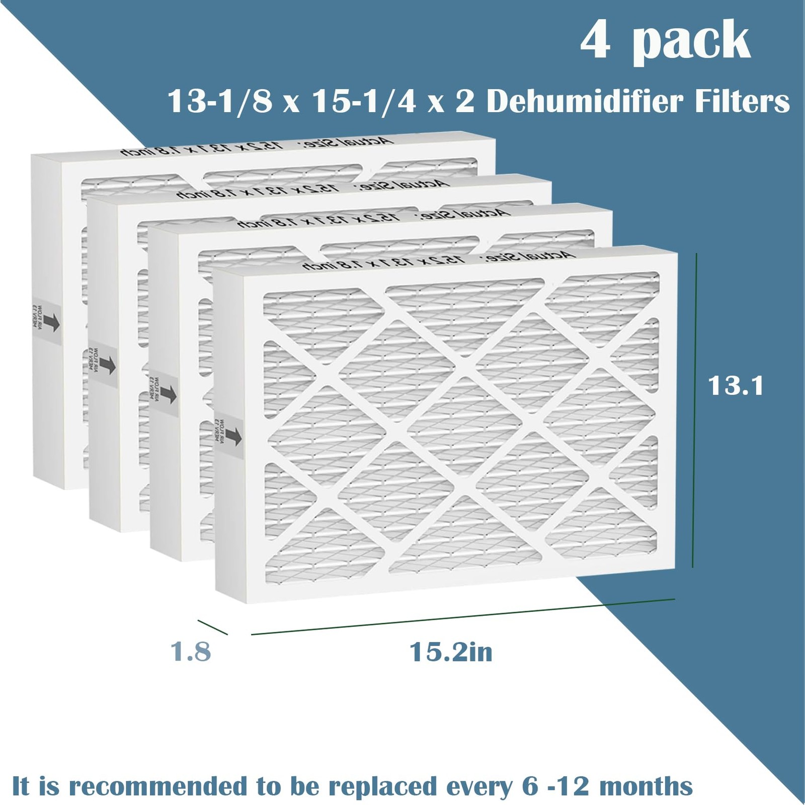MERV-13 Dehumidifier Filter 4-Pack for Sanidry Sedona – 6 Months Supply