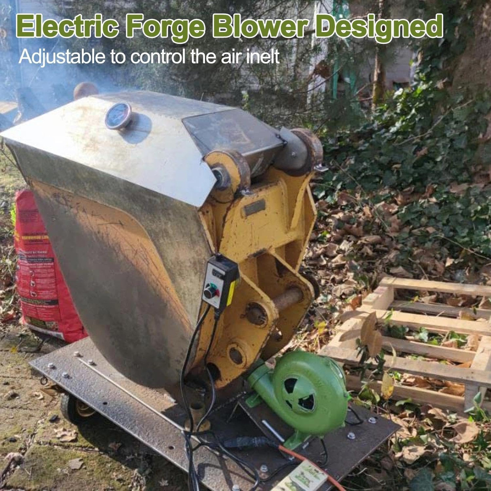 250W Electric Air Blower, Blower Fan for Blacksmith Forge, Centrifugal Fan for