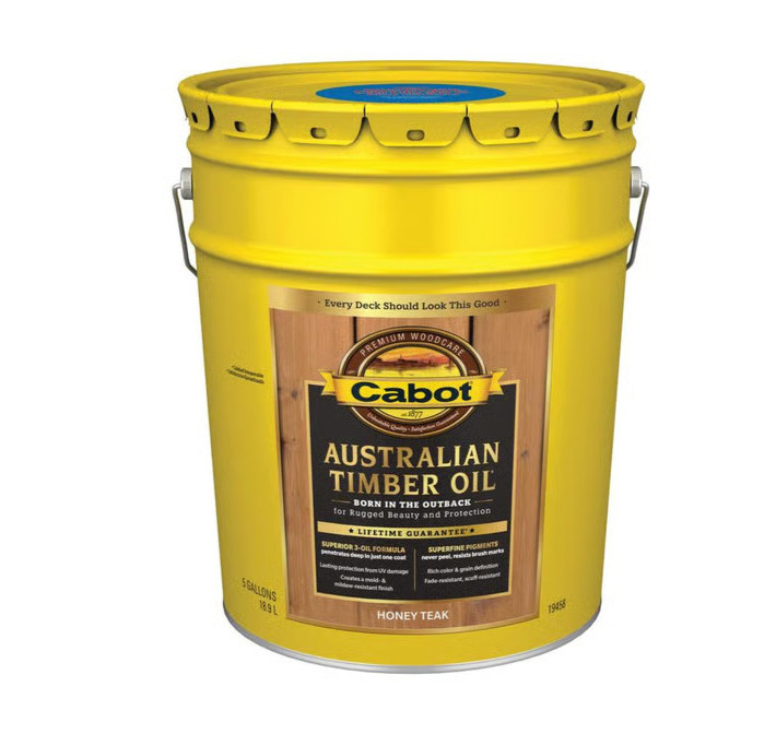Cabot Australian Timber Oil, Honey Teak 5 Gallon Pail $300 MSRP Free Shipping!