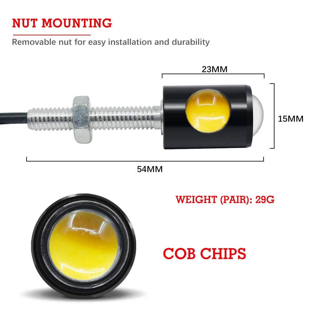 LED Eagle Eye Mini Motorcycle License Plate Light and Turn Signal Indicator