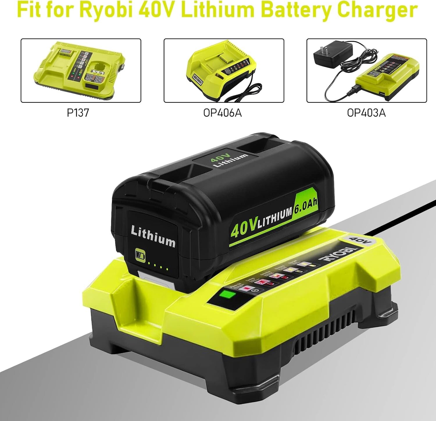 40V 8.0Ah Max Battery For Ryobi 40 Volt Lithium-ion OP4050 OP40602 High Capacity