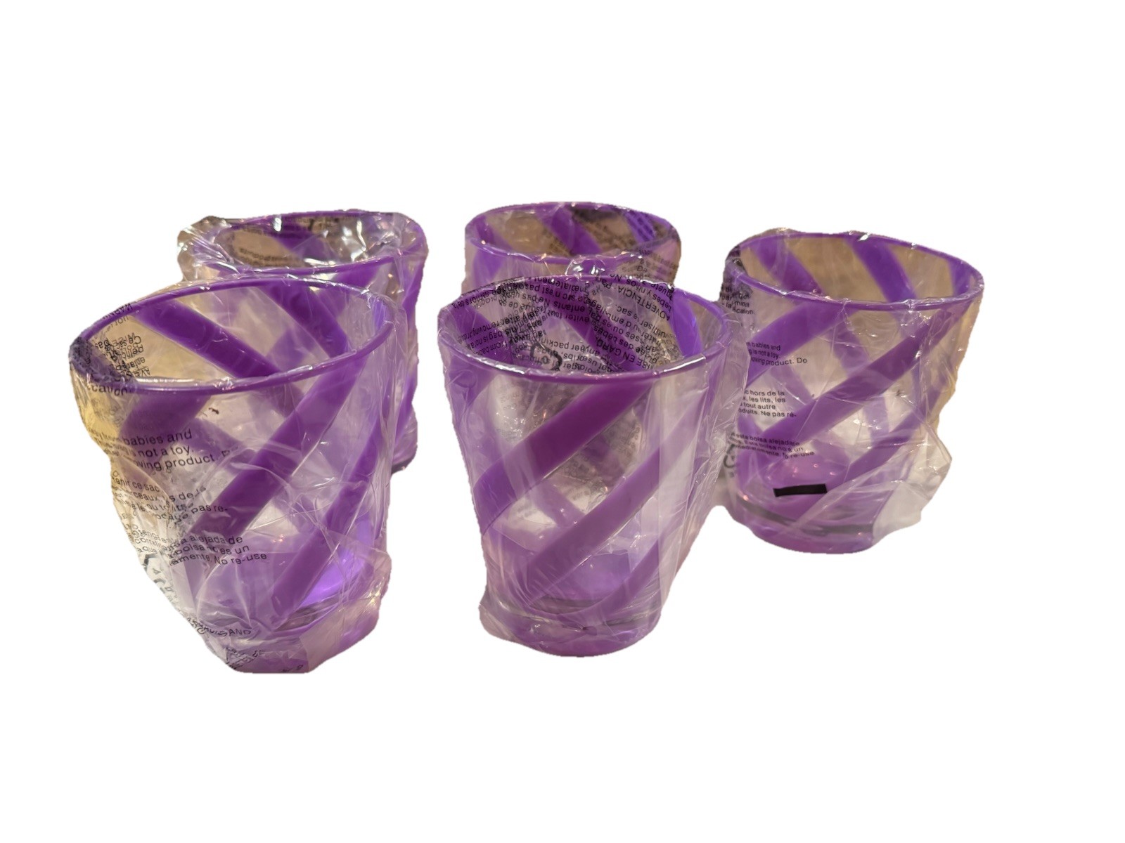 5 Brand New never Been Used Firorira Un Giardino Methacrylate Glasses In Purple