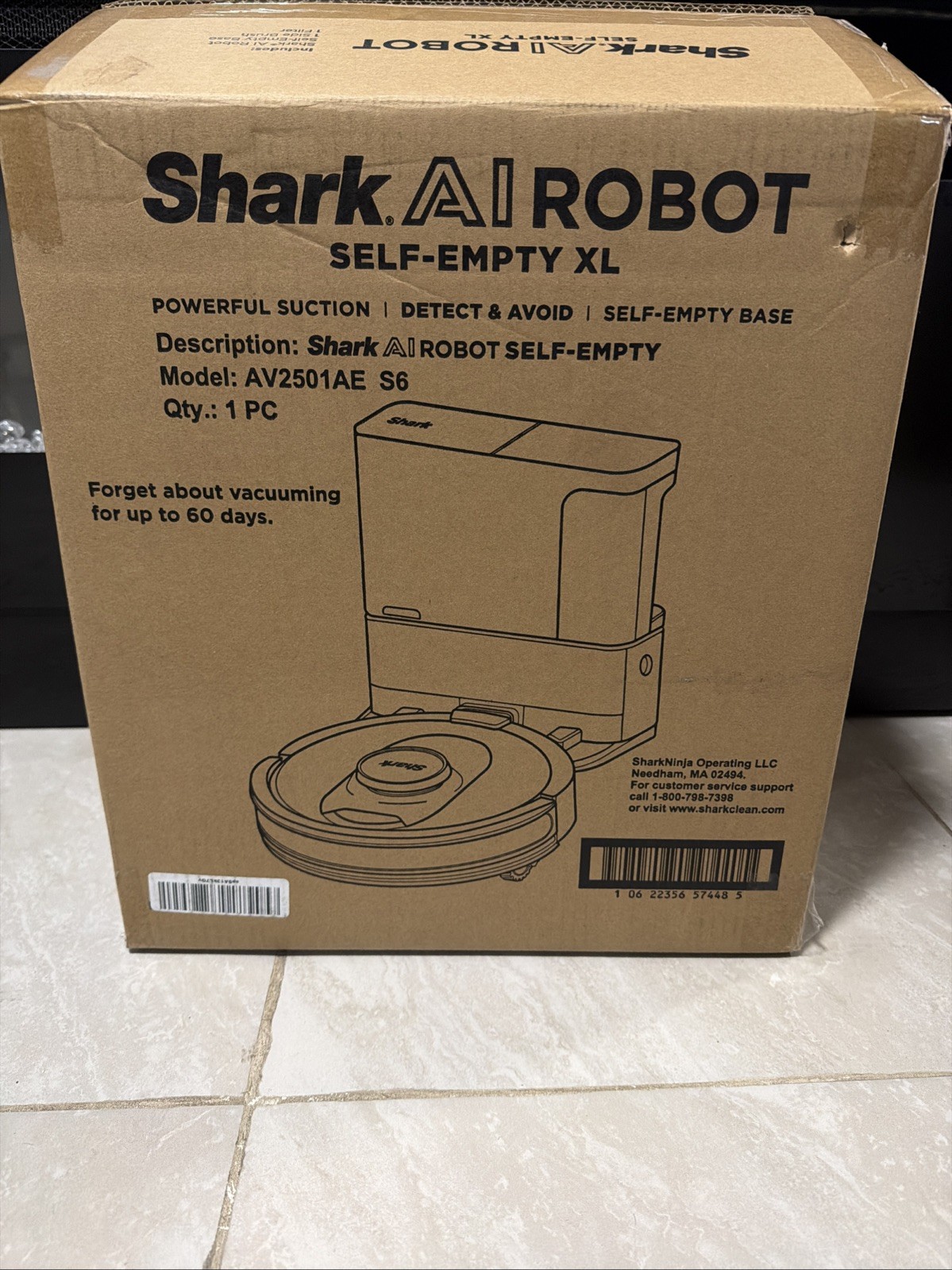 Shark AV2501AE – AI robot vacuum cleaner with XL HEPA self-emplying base, bagles