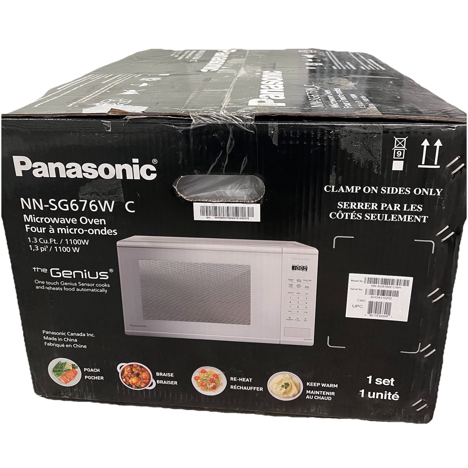 Panasonic NN-SG676W Genius 1.3 Cu Ft 1100W White Countertop Microwave NEW