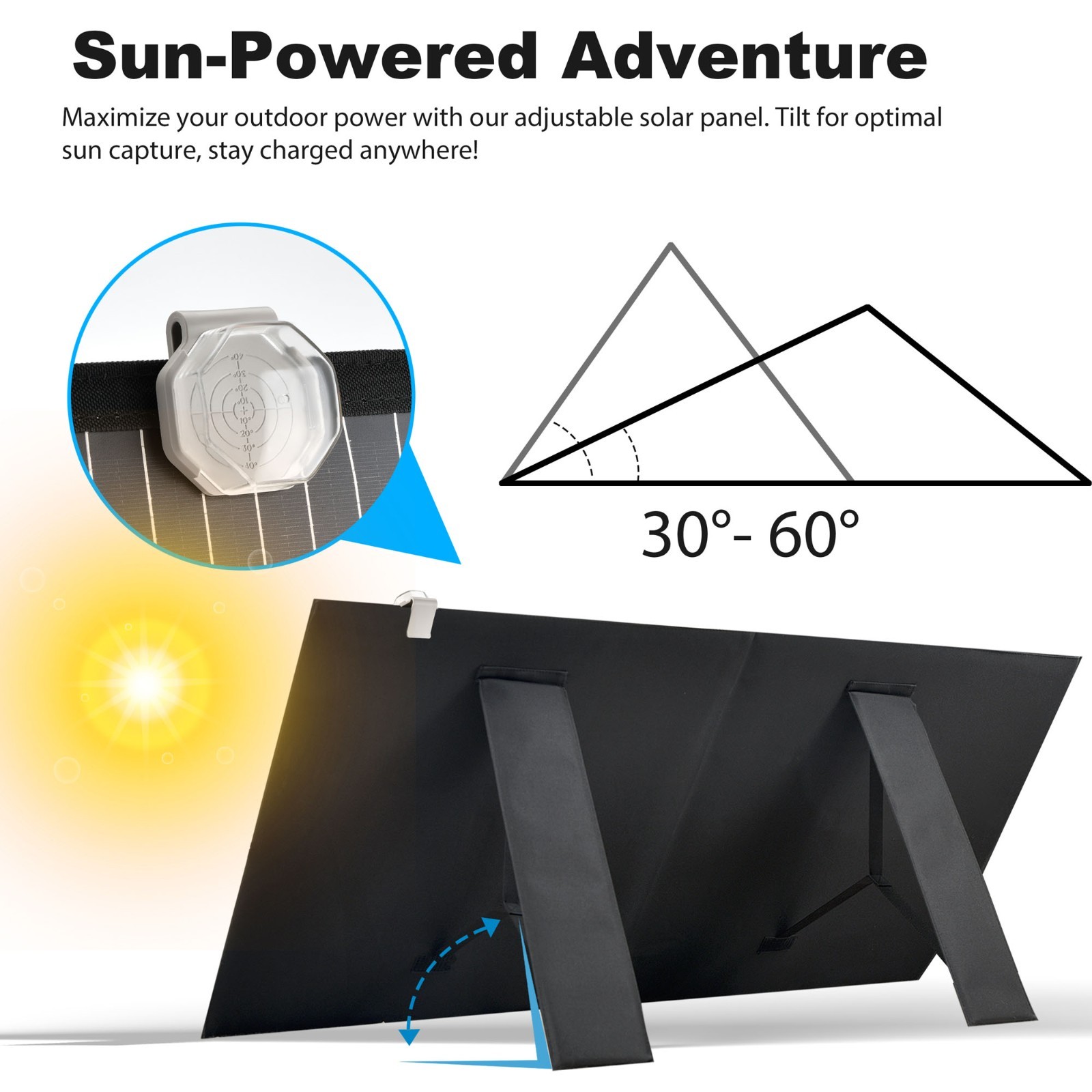 100W 12v Foldable Solar Panel Kit Monocrystalline Portable Camping RV Boat Home