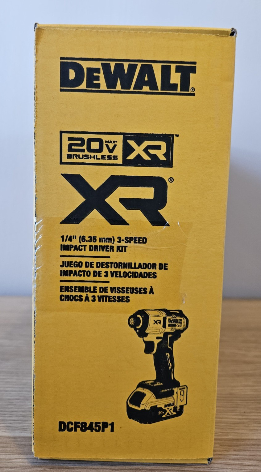 NEW DeWALT XR 20V Max Brushless 1/4″ 3-Speed Impact Driver Kit DCF845P1