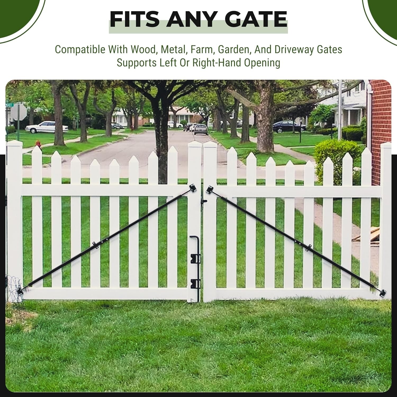 6′ Telescopic Gate Brace – 43″-72″ Adjustable Carbon Steel Anti-Sag Support