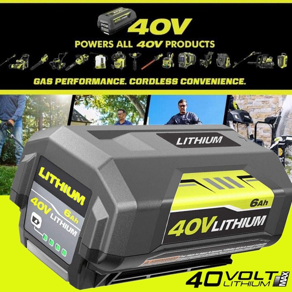 For RYOBI 40V Lithium-Ion 4Ah High Capacity Battery OP40404VNM Battery with LED