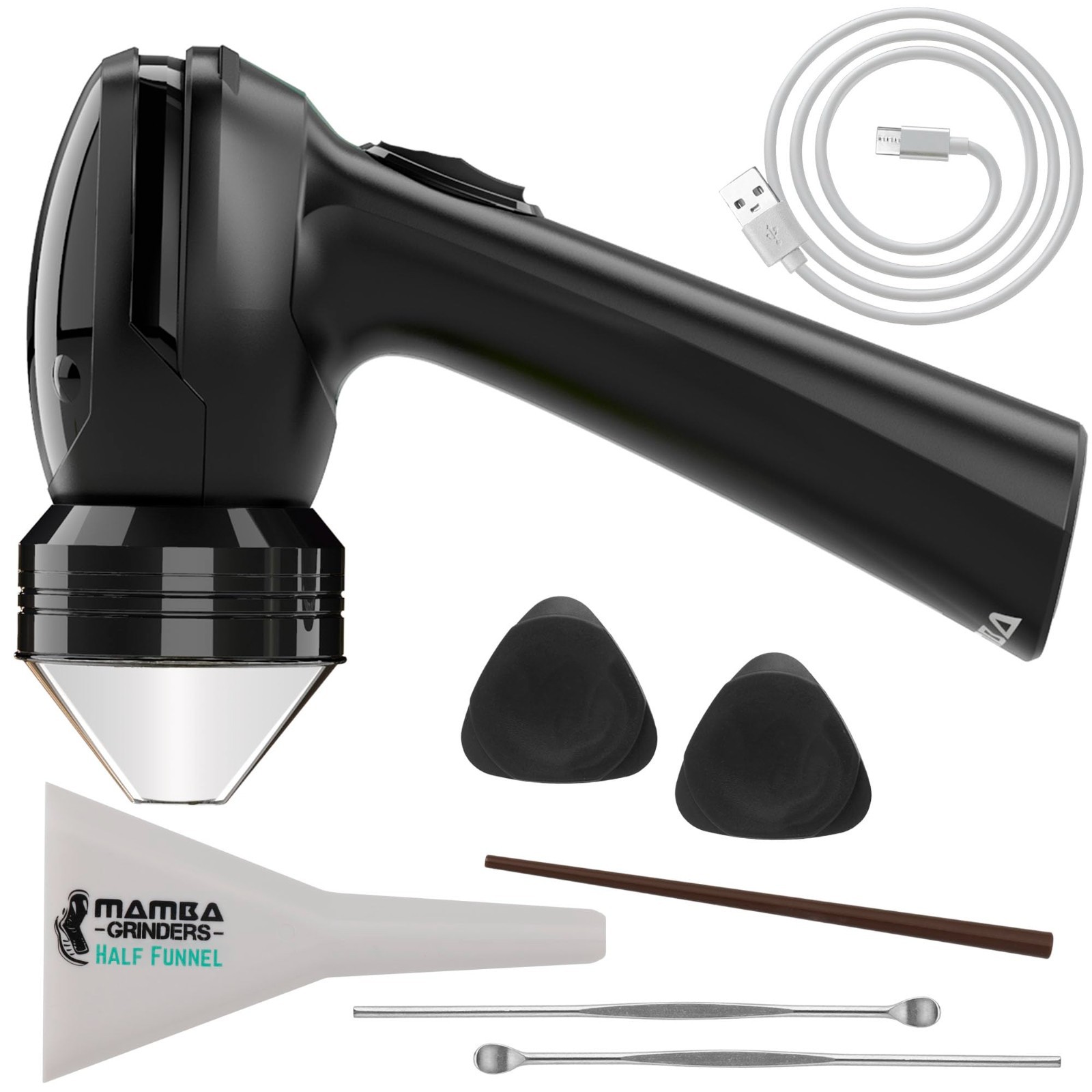 Electric Spice Grinder – One-Handed USB Rechargeable Mill, Aluminum Teeth, Porta