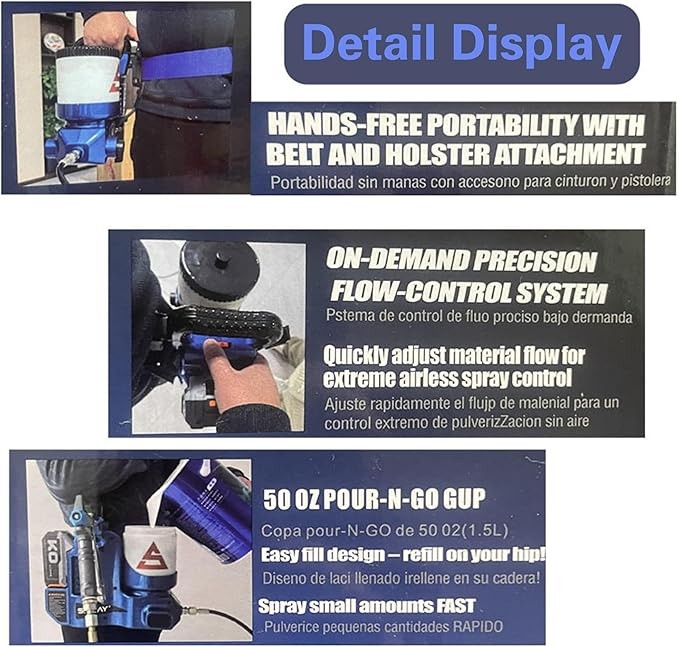 For Makita Airless Paint Sprayer for Wall Paints Varnishes 18-21V With Battery