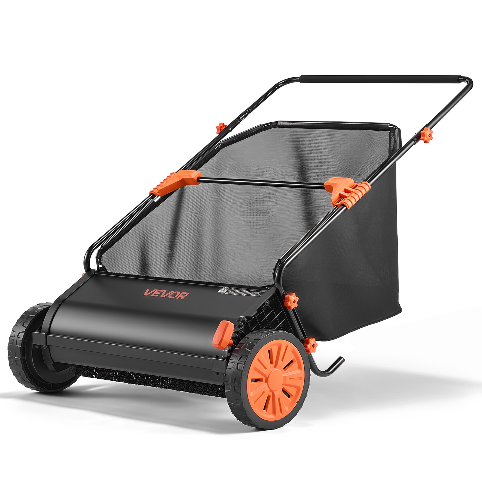 VEVOR Push Lawn Sweeper 30 in Leaf & Grass Collector 12 cu. ft. Hopper Bag