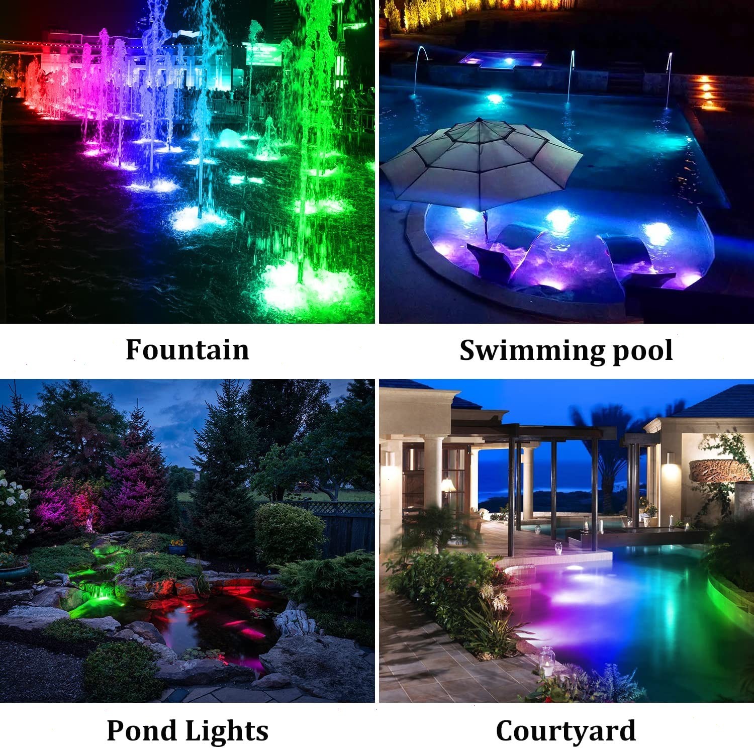 T-SUN 5 IN 1 Solar Pond Lights LED Outdoor Garden Underwater Fountain Pool Light