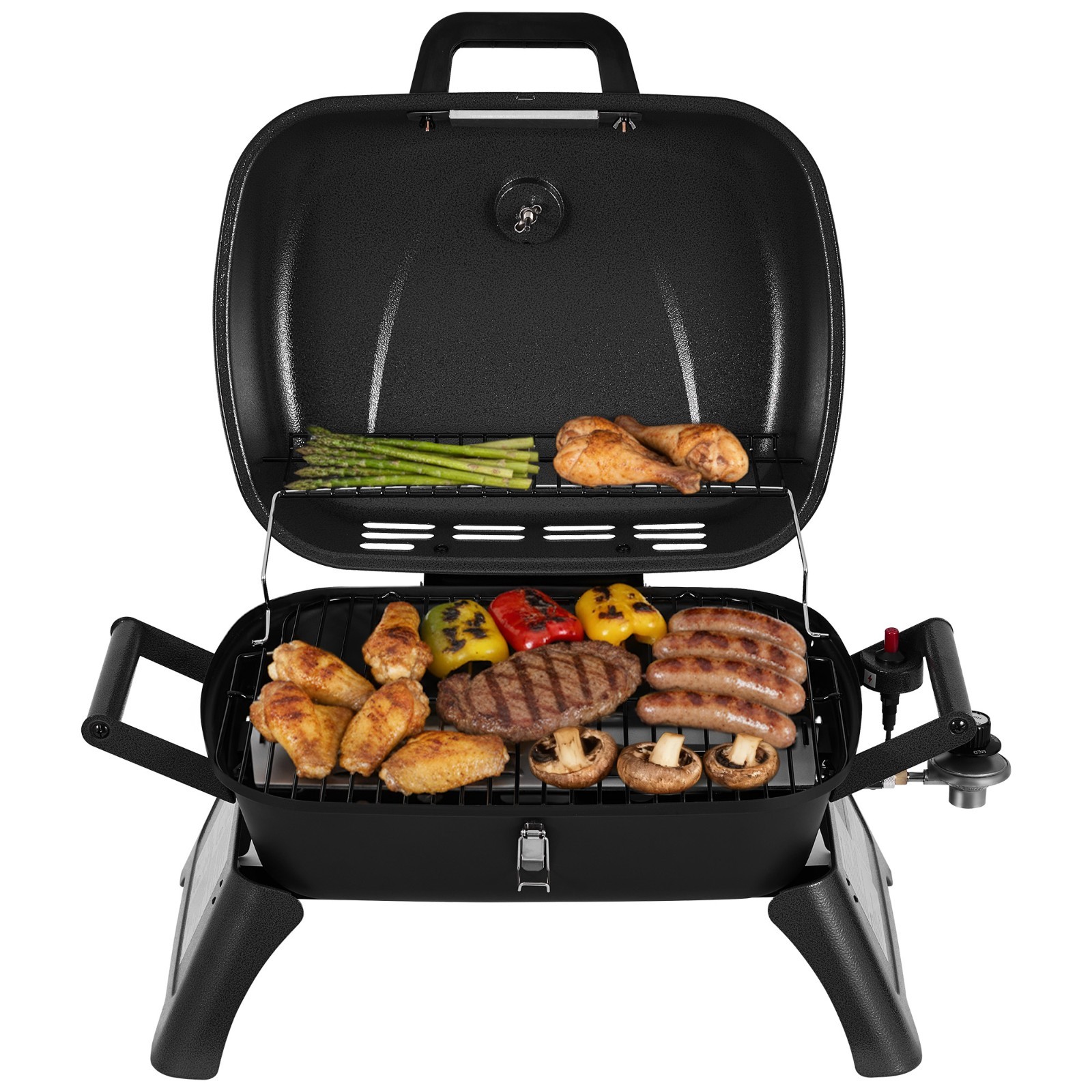 Royal Gourmet Portable Tabletop Gas Grill with Foldable Leg for Outdoor Camping