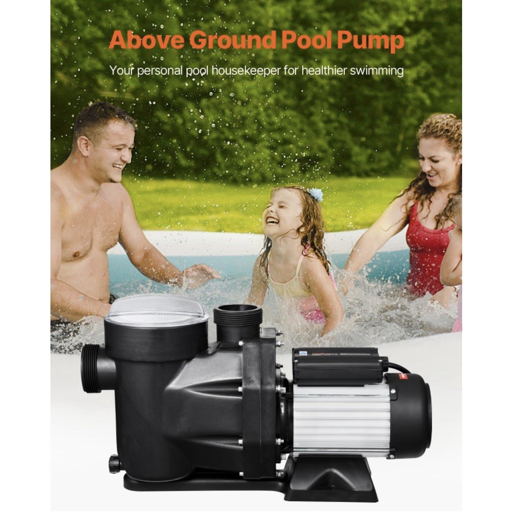 VEVOR 2.5 HP Above Ground Swimming Pool Pump Single Speed 148 GPM 3450 RPM 220V