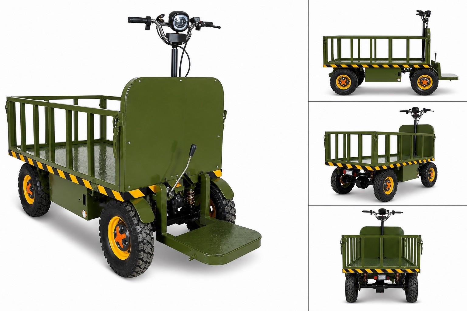 Electric Utility Cart 800W 48V 4 Wheel Cargo Wagon 1000kg Farm Truck from LA
