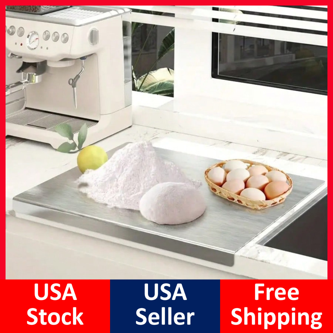 304 Stainless Steel Chopping Board Large with Lid Non Slip for Kitchen Counter