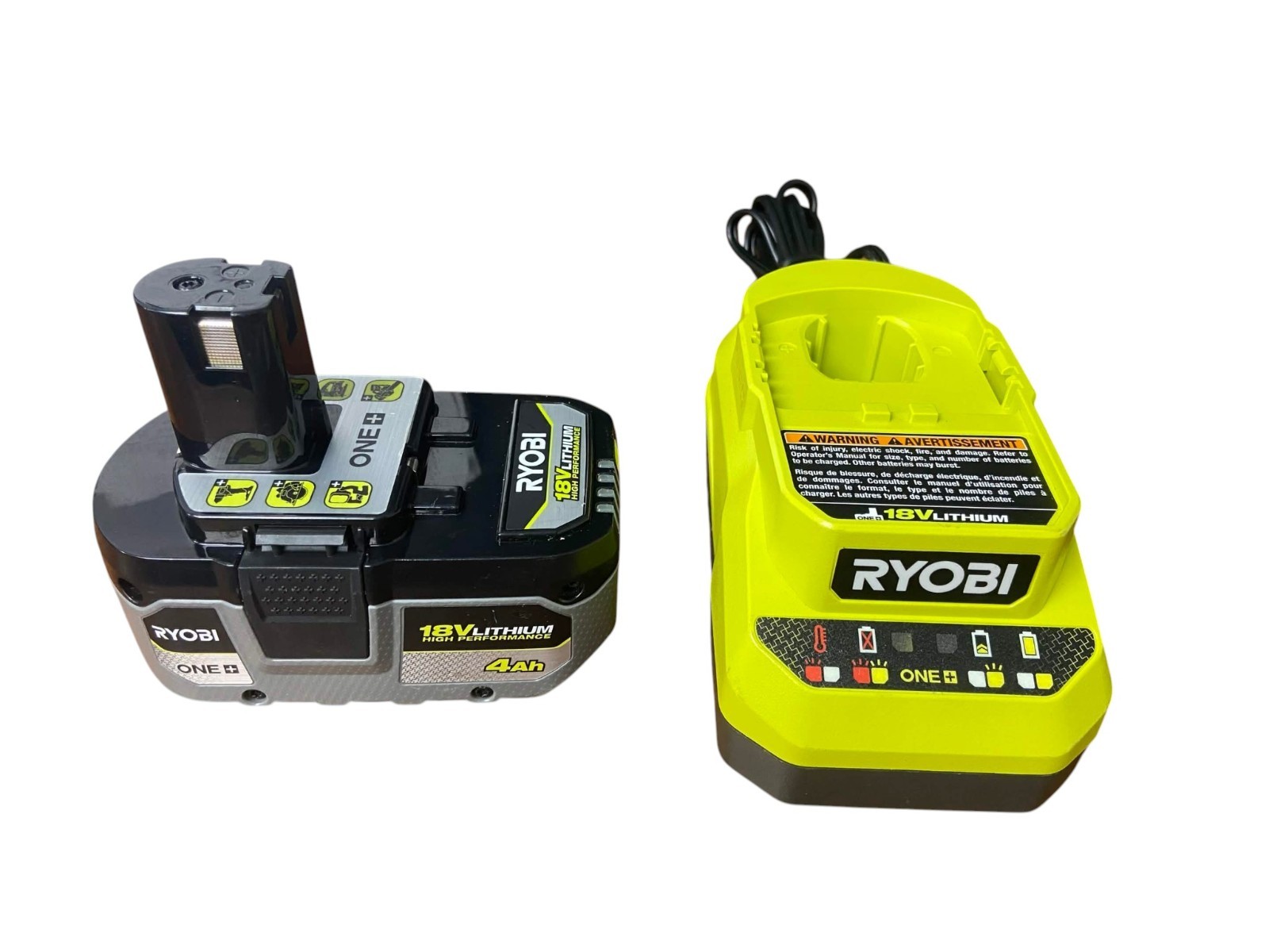 RYOBI 18V Lithium-Ion 4.0 Ah Battery PBP004 with PCG002 Charger