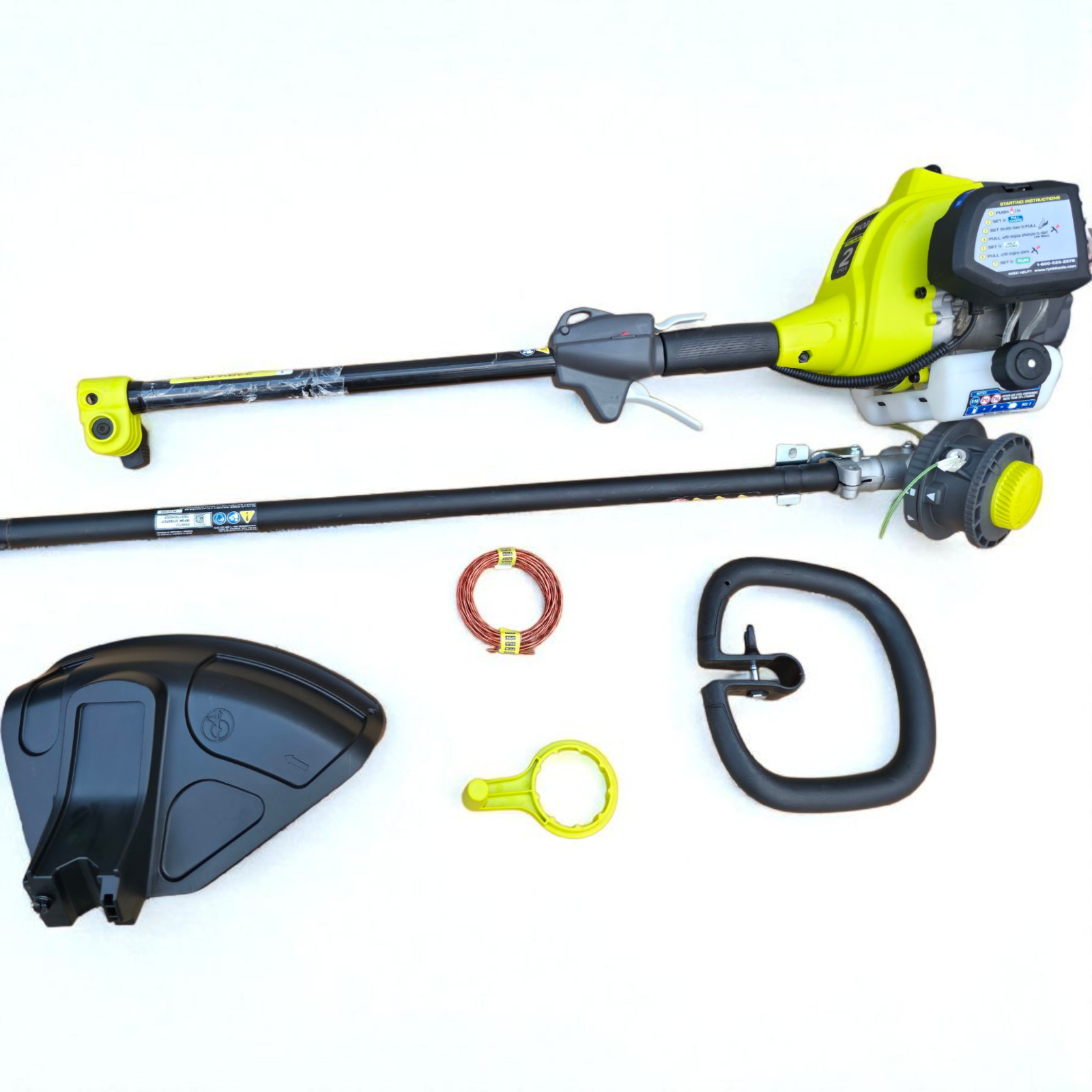 RYOBI String Trimmer 25cc 2-Cycle Gas-Powered Straight Shaft, Attachment Capable